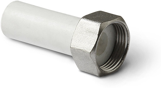 Штуцер полипропиленовый с накидной гайкой